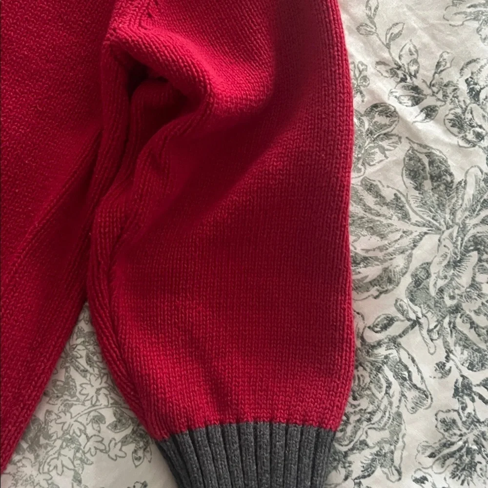 Gymboree Red Sweater with Gray Trim